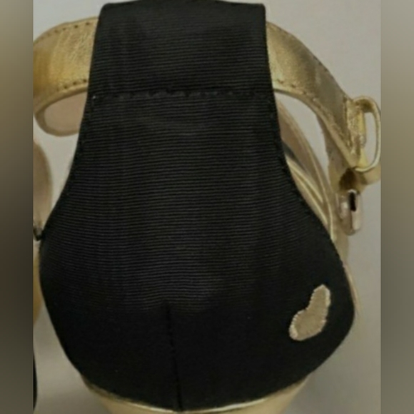 Moschino Gold & Black Strappy Heels, In Excellent Condition - Picture 9 of 11